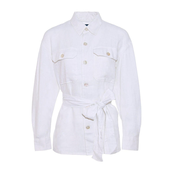 Polo Ralph Lauren Long sleeve linen button shirt Skjorte Hvit - chrismoa.no