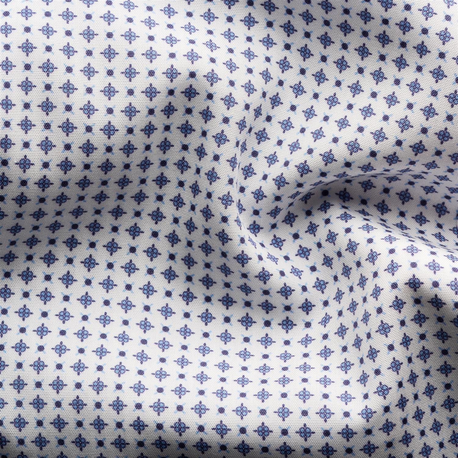 Eton Light Blue Micro Print Poplin Shirt Skjorte Mønster - chrismoa.no