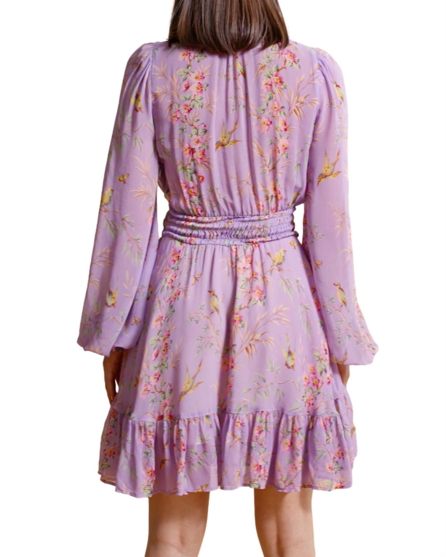 By TiMo Georgette Mini Dress Kjole Lyselilla - chrismoa.no