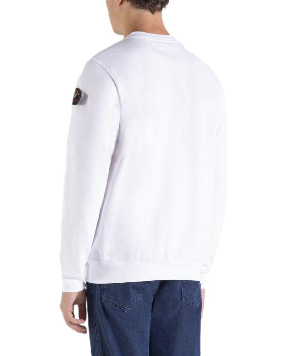 Paul & Shark Organic cotton sweatshirt with iconic badge Genser Hvit - chrismoa.no
