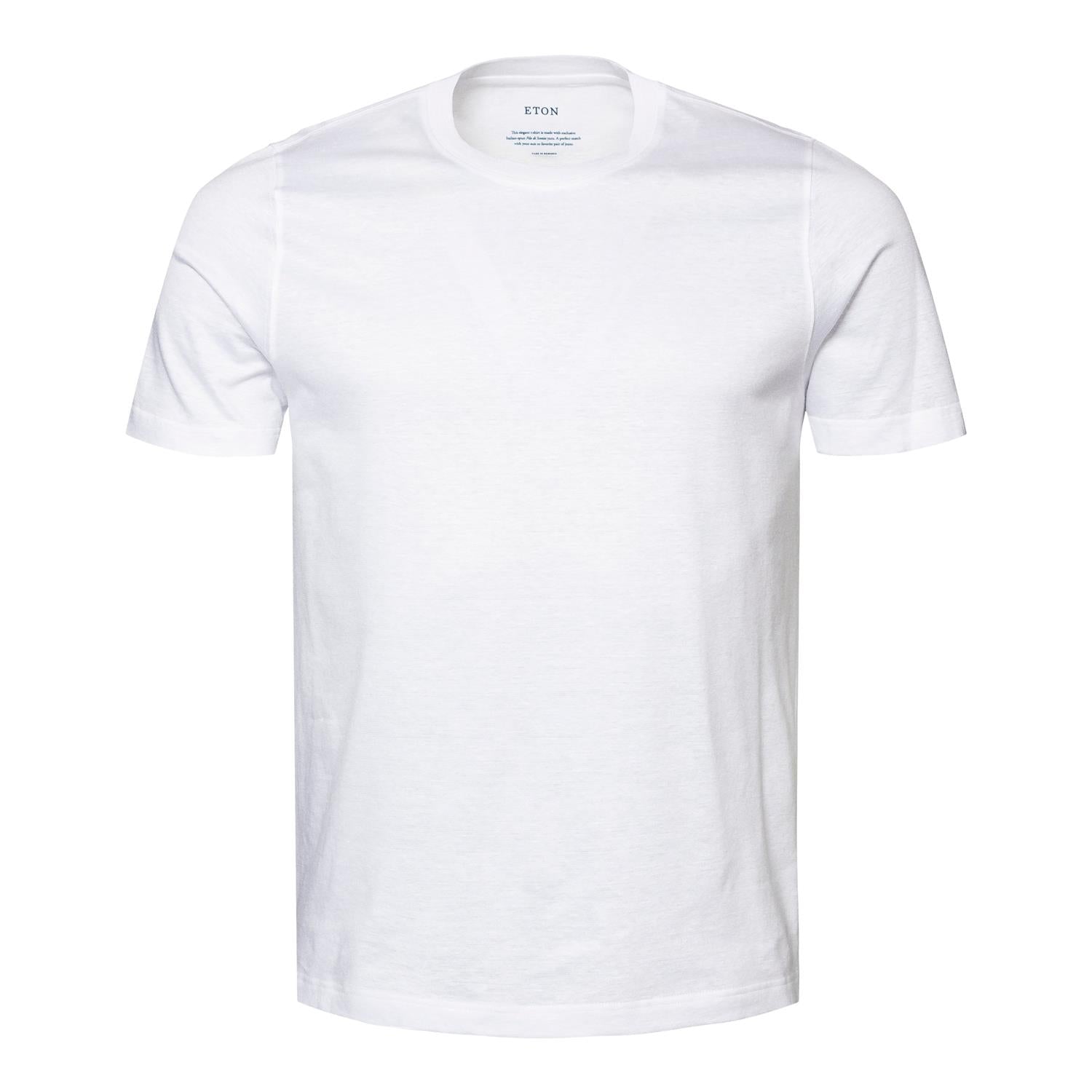 Eton White Cotton-linen T-shirt T-Shirt Hvit - chrismoa.no