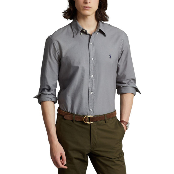 Polo Ralph Lauren Slim Fit Garment-Dyed Oxford Shirt Skjorte Grå - chrismoa.no