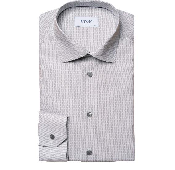 Eton Contemporary Fit Twill Skjorte Lysegrå - chrismoa.no