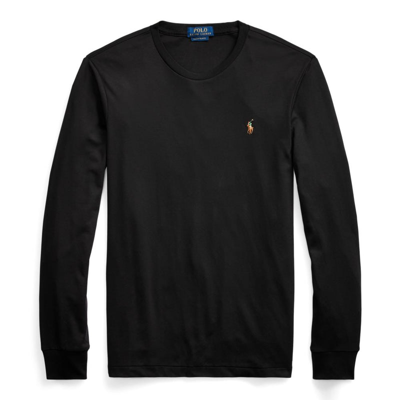 Polo Ralph Lauren Custom Slim Interlock Longsleeve T-Shirt Sort - chrismoa.no