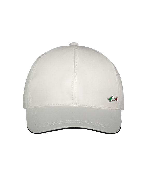 Paul & Shark Cotton baseball cap with metallic Shark Caps Hvit - chrismoa.no