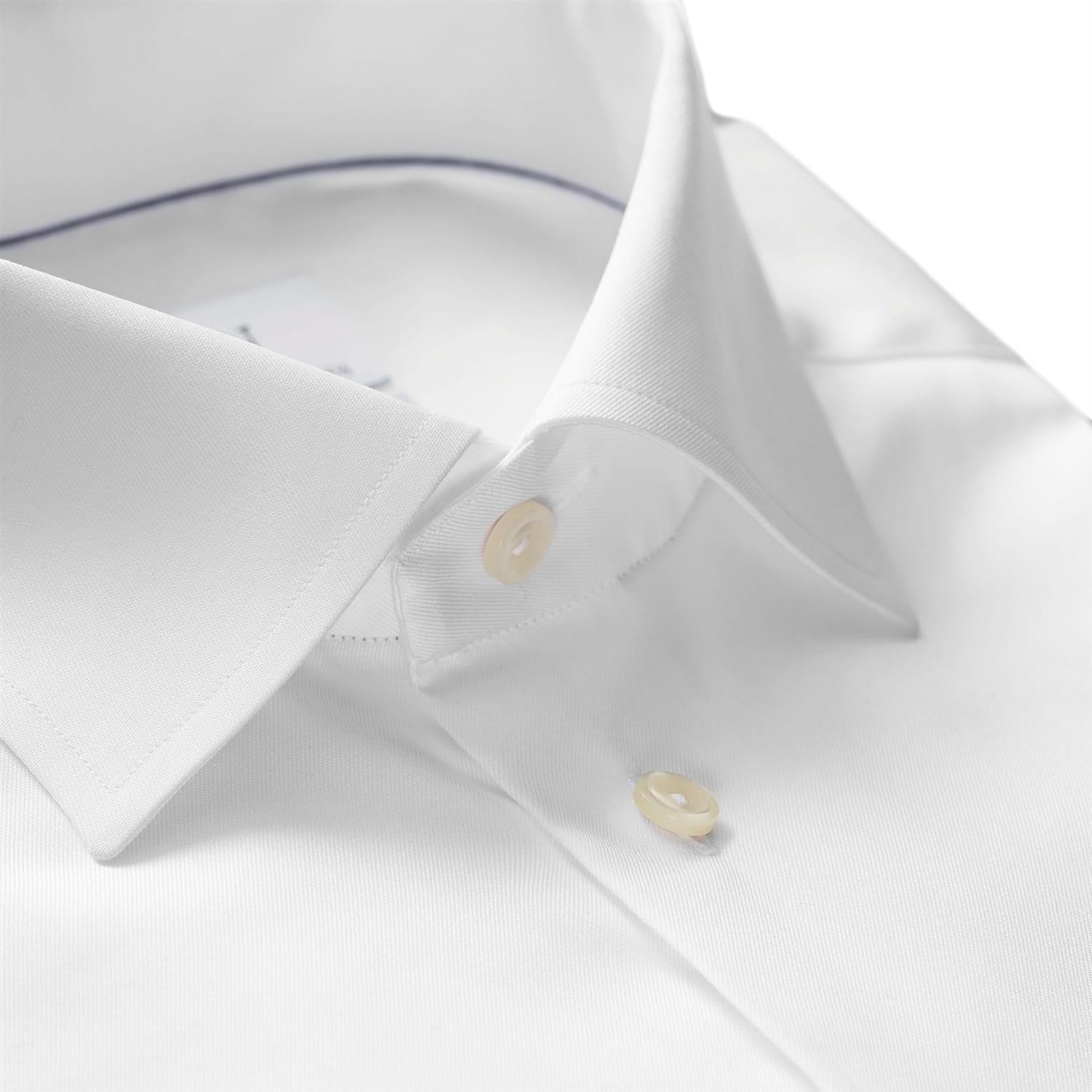 Eton Slim   White Signature Twill Shirt - XLS Skjorte Hvit - chrismoa.no