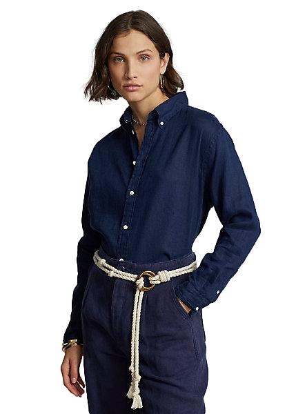 Polo Ralph Lauren Relaxed Fit Linen Shirt Skjorte Marine - chrismoa.no