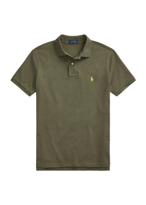 Polo Ralph Lauren Custom Slim fit Mesh Polo T-Shirt Militærgrønn - chrismoa.no