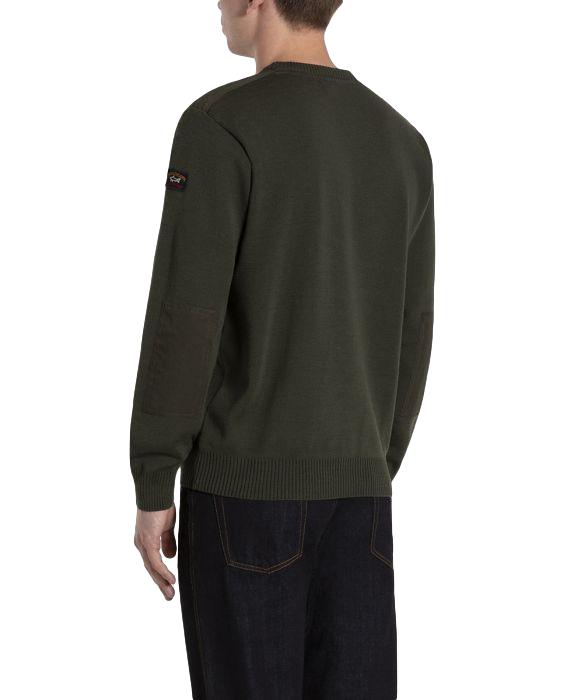Paul & Shark Marine wool crewneck sweater Genser Militærgrønn - chrismoa.no