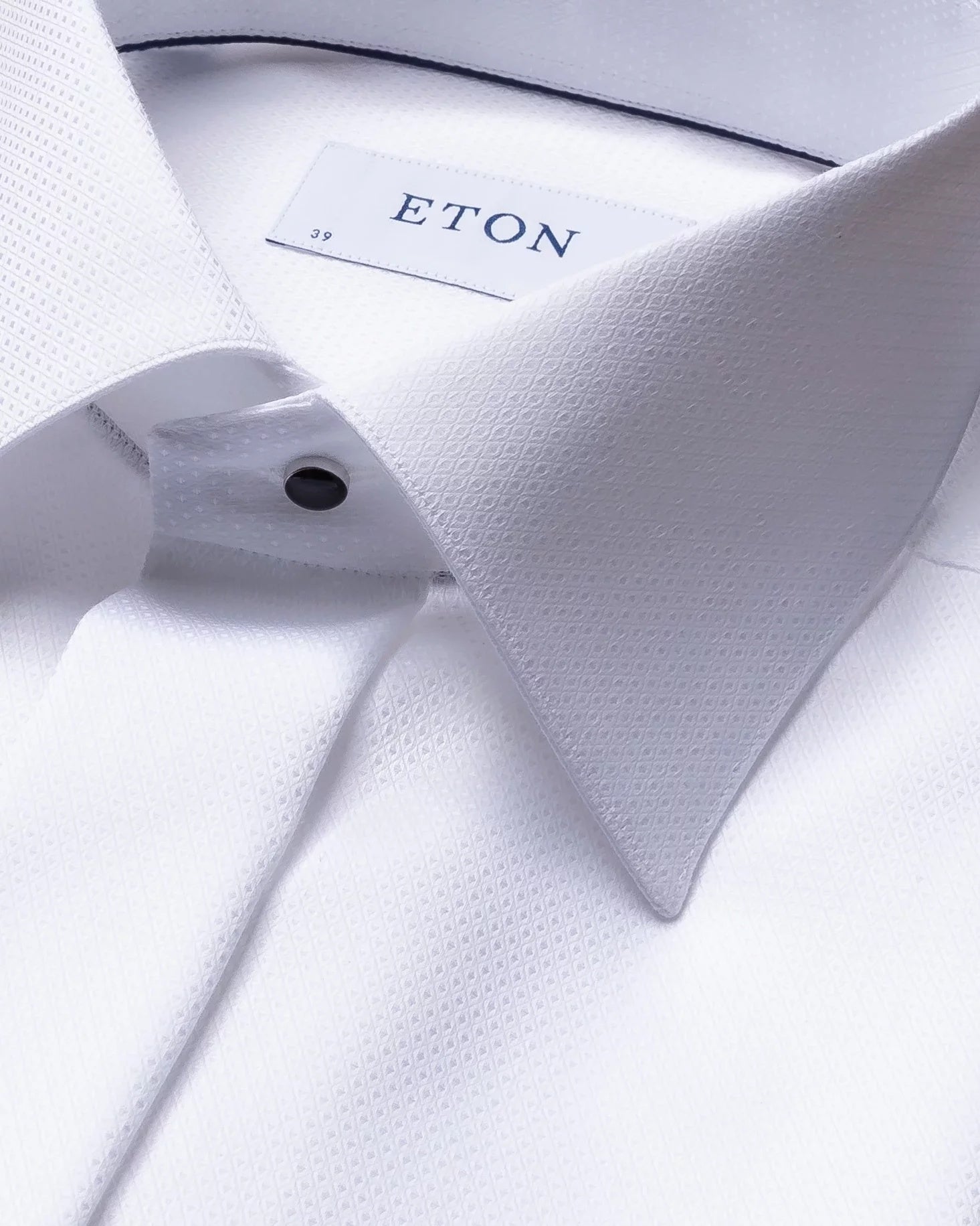 Eton White Dobby Evening Shirt Skjorte Hvit - chrismoa.no