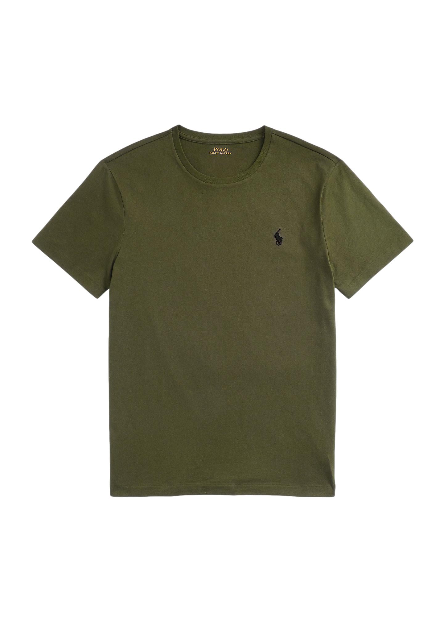 Polo Ralph Lauren Custom Slim Jersey Crewneck T-Shirt T-Shirt Militærgrønn - chrismoa.no