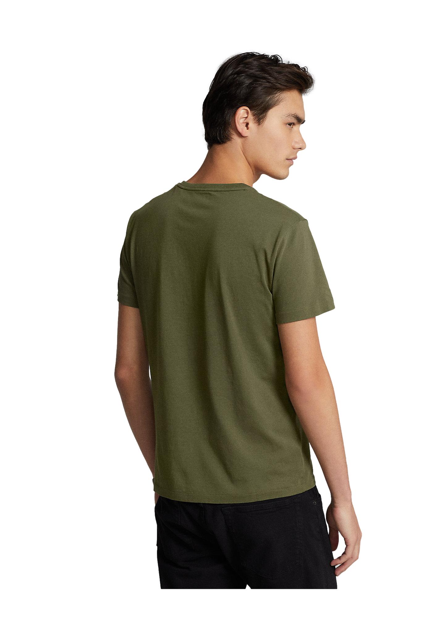 Polo Ralph Lauren Custom Slim Fit Jersey Crewneck T-Shirt T-Shirt Militærgrønn - chrismoa.no