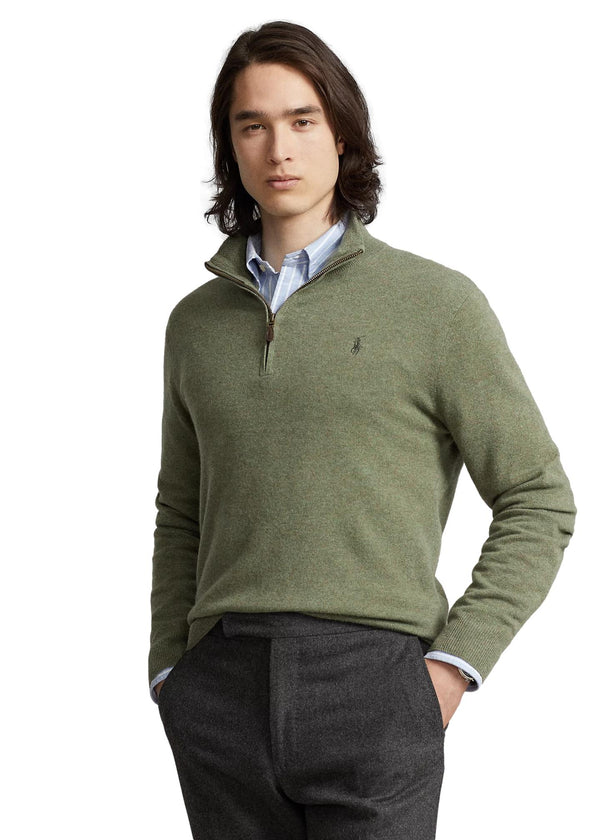 Polo Ralph Lauren Wool Quarter-Zip Sweater Genser Grønn