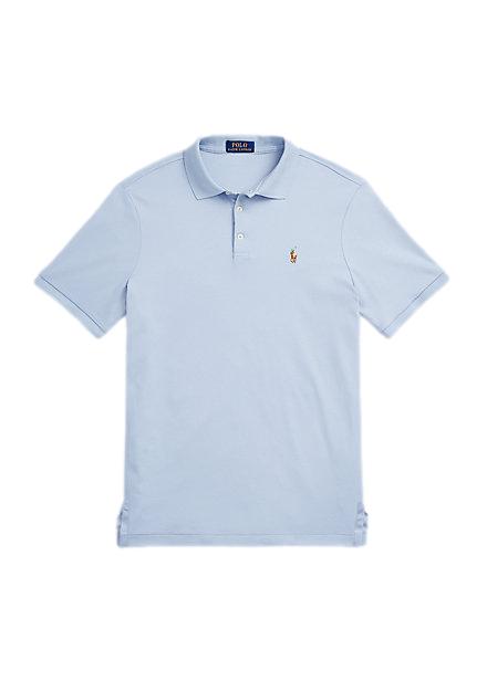 Polo Ralph Lauren Custom Slim Fit Soft Cotton Polo Shirt T-Shirt Lyseblå - chrismoa.no