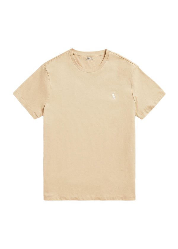 Polo Ralph Lauren Custom Slim Fit Jersey Crewneck T-Shirt T-Shirt Beige - chrismoa.no