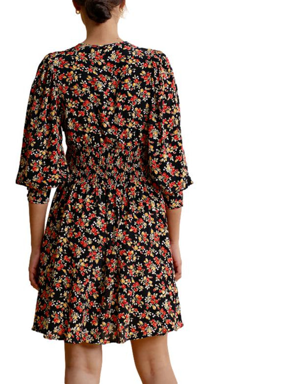 By TiMo Festive Puff Sleeve Kjole Blomster - chrismoa.no