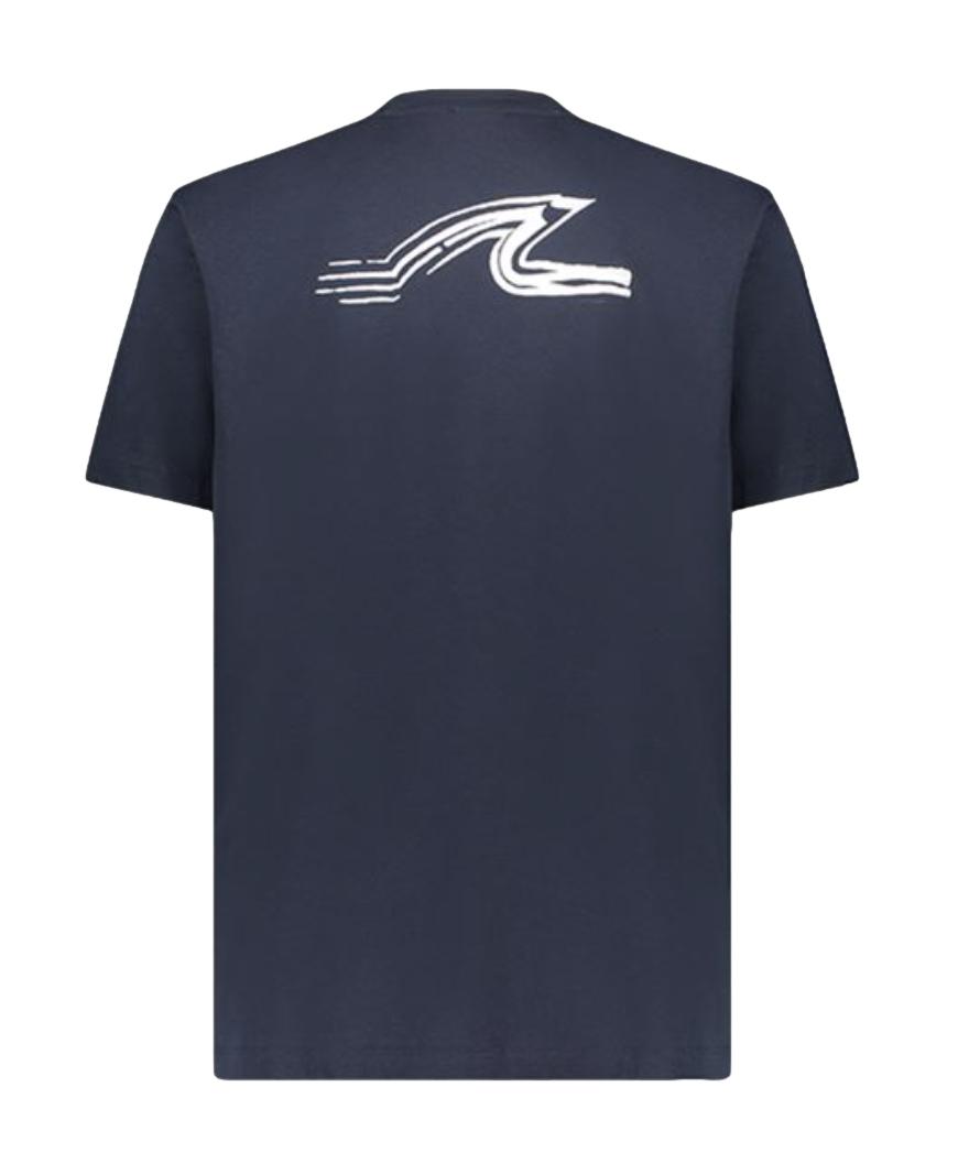 Paul & Shark Cotton Jersey T-shirt With Printed Fin T-Shirt Marine - chrismoa.no