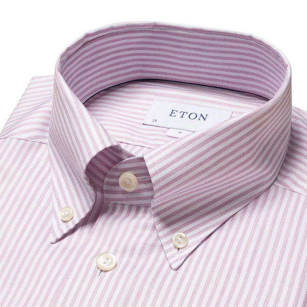 Eton Slim Fit Fine Oxford Skjorte Lyserød - chrismoa.no