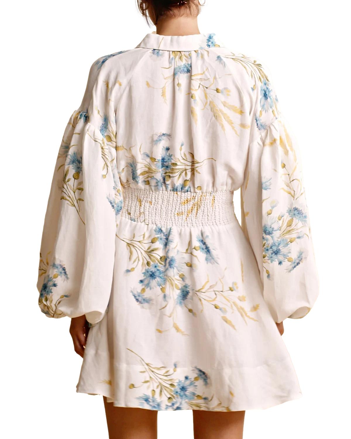 By TiMo Linen mini dress Kjole Hvit - chrismoa.no