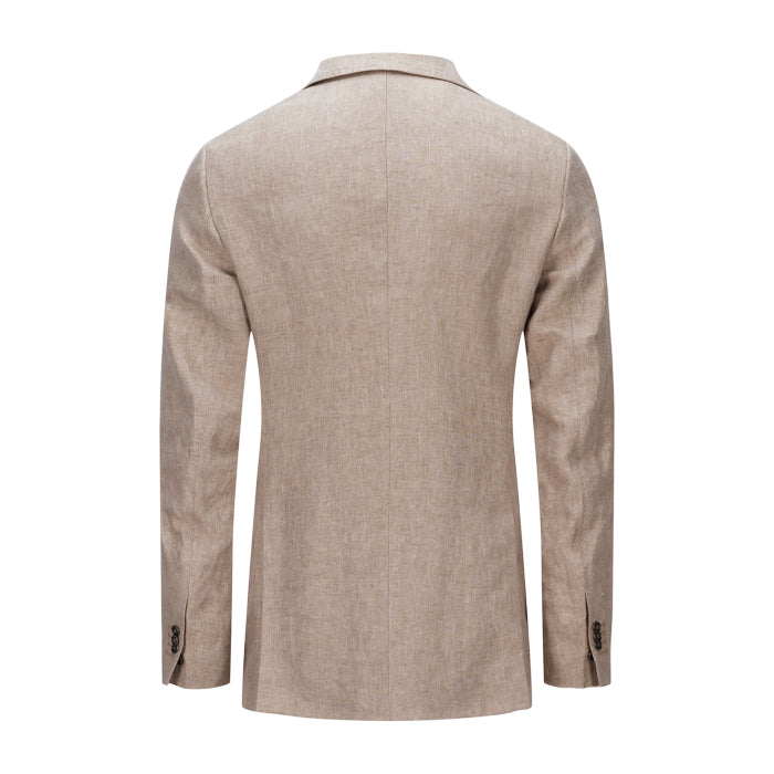 Frislid Sorrento dressjakke i beige, elegant og komfortabel, vist på modell, detaljer av stoff og knapper synlige.