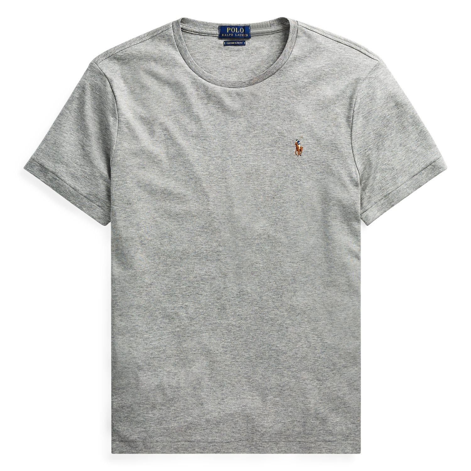 Polo Ralph Lauren Custom Slim Fit Soft Cotton T-Shirt T-Shirt Lys Grå Melert - chrismoa.no